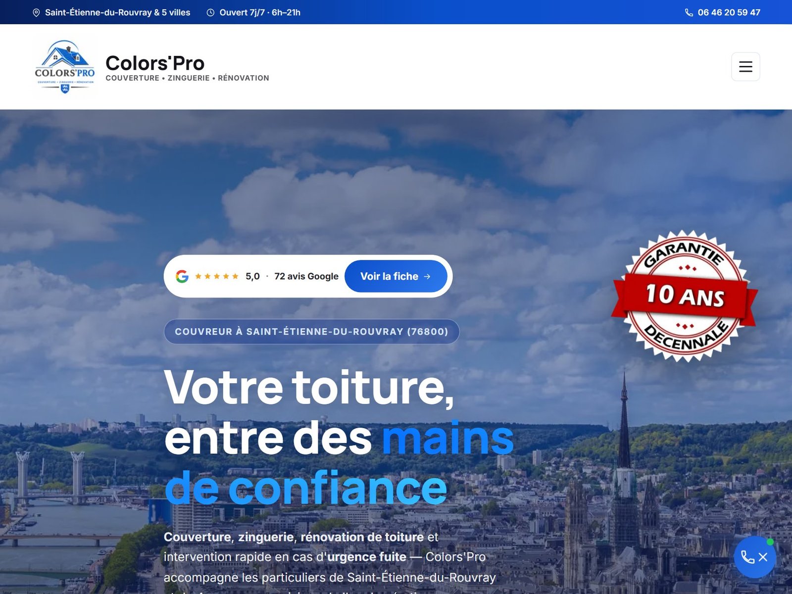 Aperçu du site réalisé pour Colors'Pro